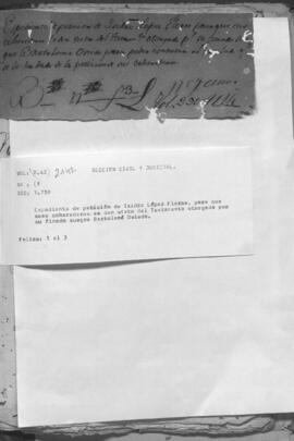 Expediente de petición de Isidro López Flores, para que sus coherederos se den vista del testamento otorgados por su finado suegro Bartolomé Oviedo.
