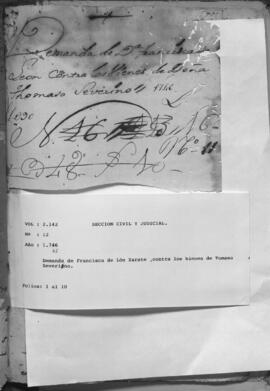 Demanda de Francisca de León  Zárate contra los bienes de Tomasa Severino.