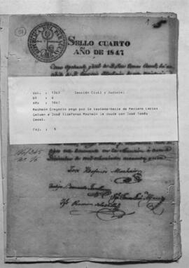 Machain Gregorio pagó por la testamentaria de Mariano Larios Galván  José Ildefonso Machaín la deuda con José Tomás Cazal.