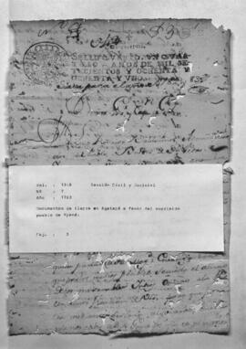 Documentos de tierra en Agatapé a favor del suprimido pueblo de Ipané.