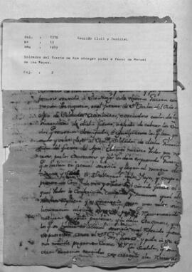 Soldados del fuerte del APA – otorga poder a favor de Manuel de los Reyes.